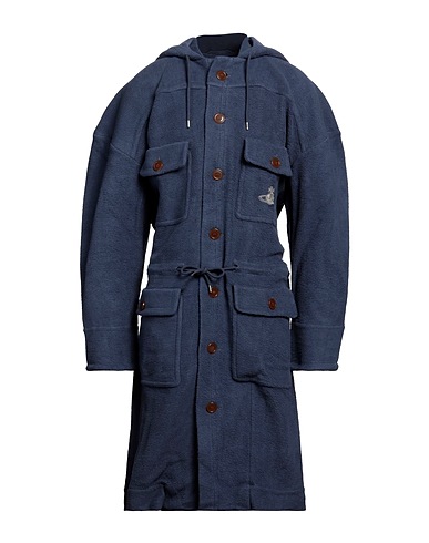 VIVIENNE WESTWOOD Coat Slate blue 97% Organic cotton, 3% Polyamide