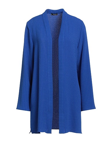 HANITA Cardigan Bright blue 92% Polyester, 5% Elastane, 3% Viscose