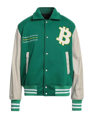 B-USED Bomber Green 100% Polyester, Soft Leather
