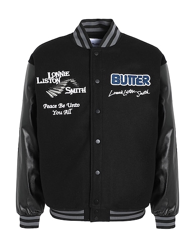 BUTTER GOODS Bomber Lonnie Varsity Jacket
 Black 100% Polyester