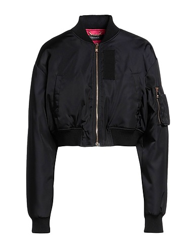 VERSACE Bomber Black 100% Polyamide, Polyester, Wool, Acrylic