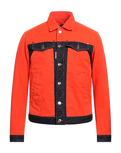 DSQUARED2 Denim jacket Orange 99% Cotton, 1% Elastane