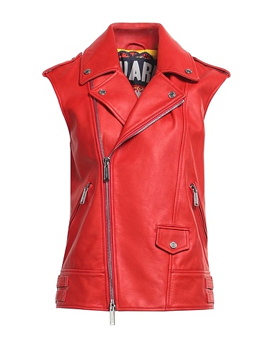 DSQUARED2 Biker jacket Orange 100% Calfskin