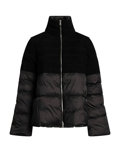 D'AMICO Shell  jacket Black 50% Goat skin, 50% Polyamide