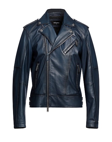 DSQUARED2 Biker jacket Navy 100% Lambskin