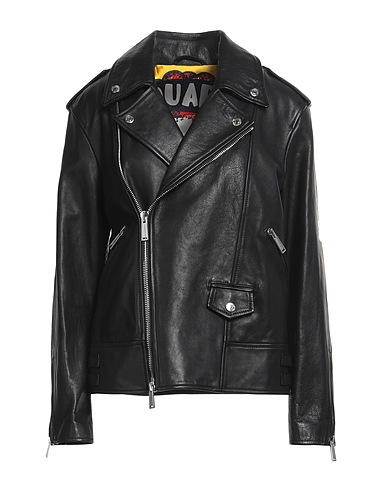 DSQUARED2 バイカージャケット ブラック 牛革