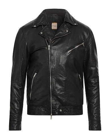 D'AMICO Biker jacket Black 100% Soft Leather
