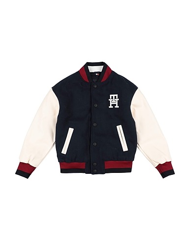 TOMMY HILFIGER Bomber Midnight blue 87% Polyester, 13% Wool, Polyurethane