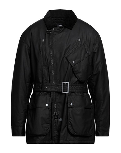BARBOUR Coat Black 100% Cotton, Wool