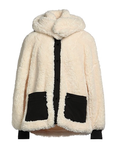 MAJE Teddy Coat Cream 100% Polyester, Polyamide, Elastane