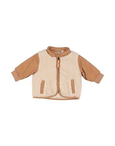 LIL' ATELIER Teddy Coat Beige 100% Recycled polyester, Polyester