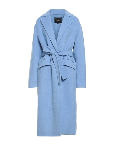 MAJE Coat Light blue 77% Wool, 23% Polyamide, Polyester