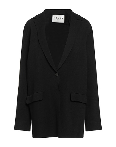ATELIER SOVEN Full-length jacket Black 83% Viscose, 17% PBT - Polybutylene terephthalate