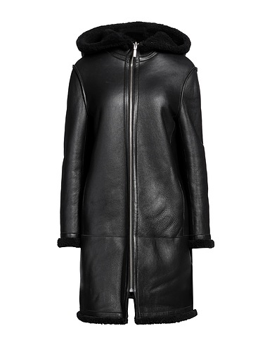 MAJE Coat Black Lambskin