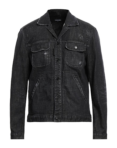 DSQUARED2 Denim jacket Black 98% Cotton, 2% Elastane