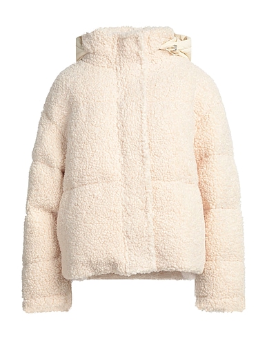 MAJE Teddy Coat Ivory 100% Polyester, Polyamide