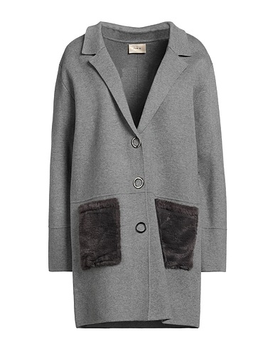 TOY G. Full-length jacket Grey 52% Viscose, 28% Polyester, 20% Polyamide