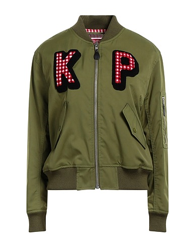KENZO Jacket Military green 52% Polyester, 48% Polyamide, Acrylic, Cotton, Elastane
