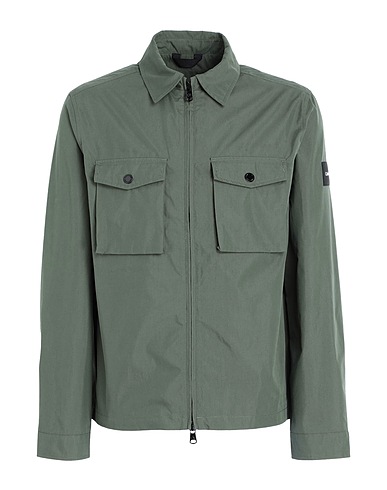 CALVIN KLEIN Einfarbiges Hemd Militärgrün 70% Baumwolle, 30% Polyamid