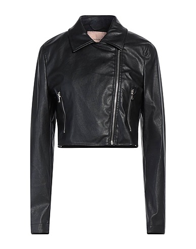 TWINSET Biker jacket Black 100% Polyester