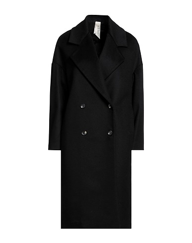 ANNIE P. Coat Black 70% Virgin Wool, 20% Polyamide, 10% Cashmere