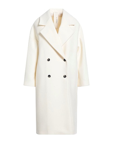 ANNIE P. Coat Ivory 70% Virgin Wool, 20% Polyamide, 10% Cashmere