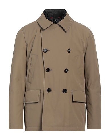 FAY Coat Khaki 61% Polyamide, 39% Cotton