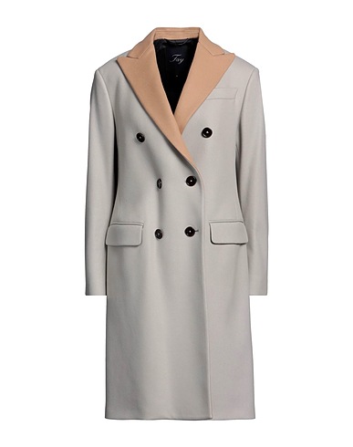 FAY Coat Grey 75% Virgin Wool, 20% Polyamide, 5% Cashmere