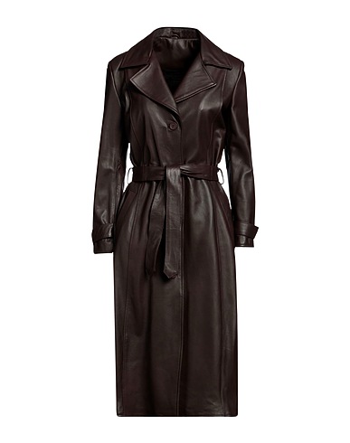 STREET LEATHERS Легкое пальто Тёмно-коричневый Кожа