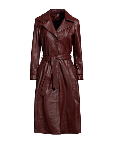 STREET LEATHERS Lange Jacke Schokobraun Leder