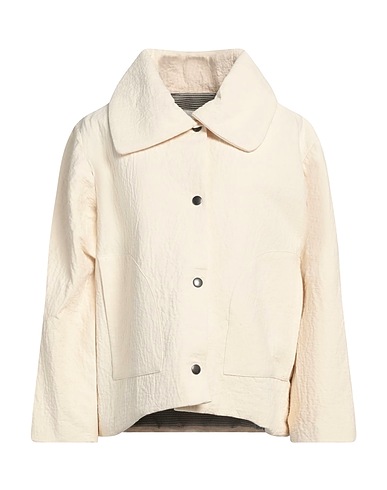 EVEN IF Full-length jacket Cream 56% Cotton, 44% Linen