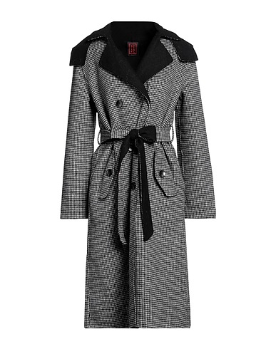 STEFANEL コート ブラック ポリエステル 50% / ウール 50%