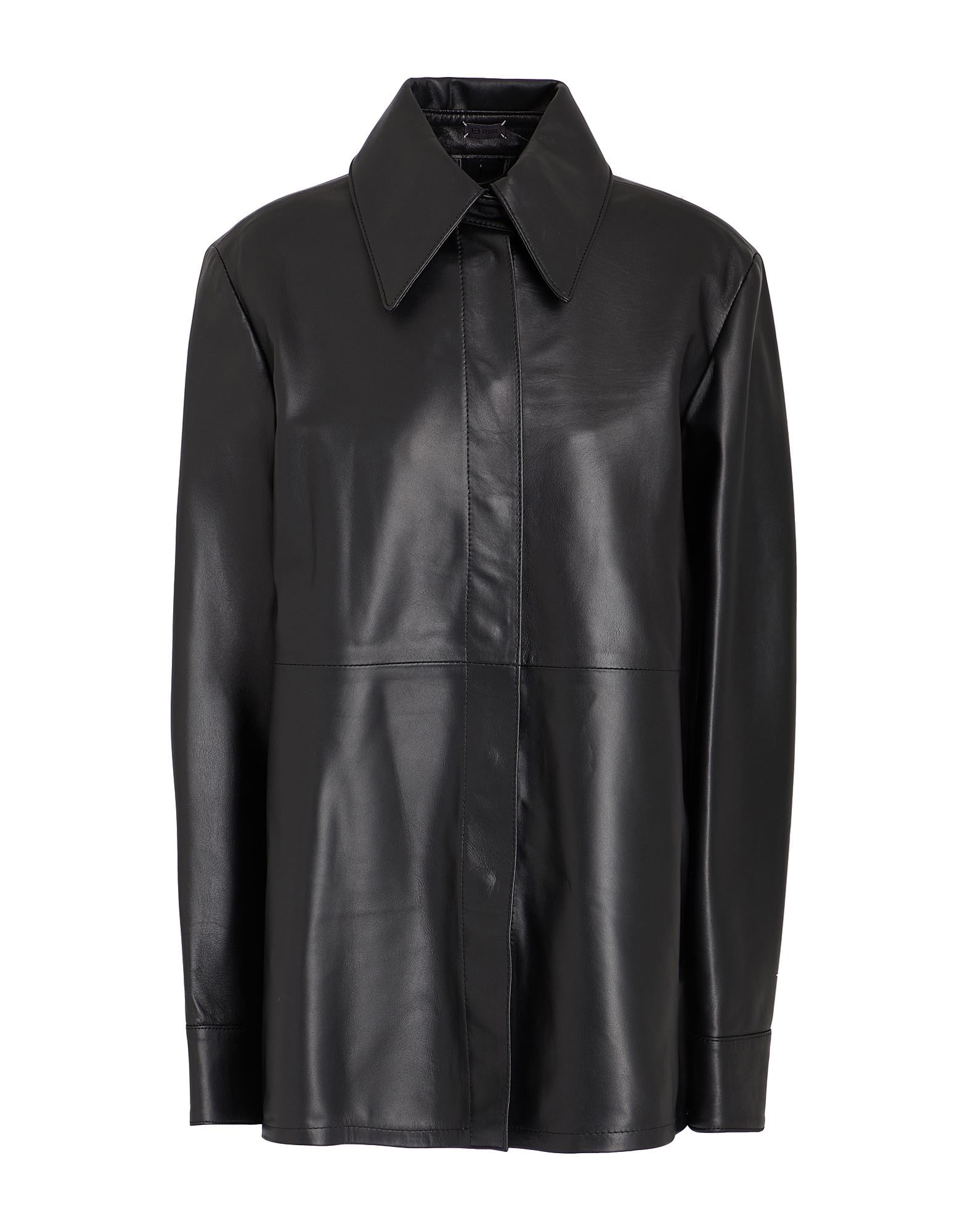 8 By YOOX LEATHER LONG BIKER JACKET | Black Women's Full