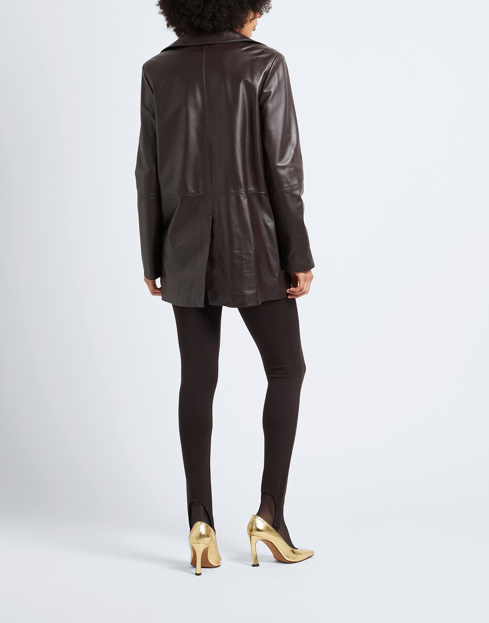 LEATHER COAT | Dark brown Women's Leather Jacket | YOOX