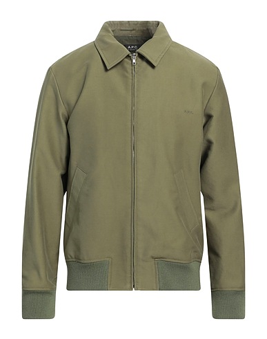A.P.C. Bomberjacke Militärgrün 100% Baumwolle, Wolle, Acryl, Polyamid