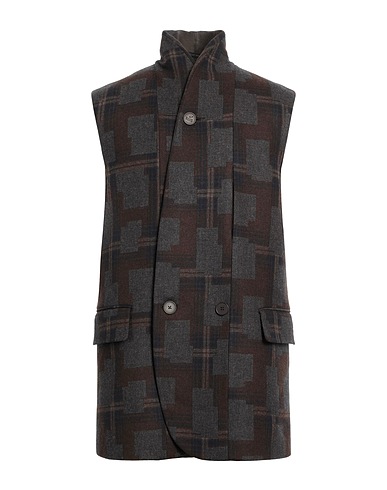 EMPORIO ARMANI Coat Dark brown 90% Virgin Wool, 10% Cashmere