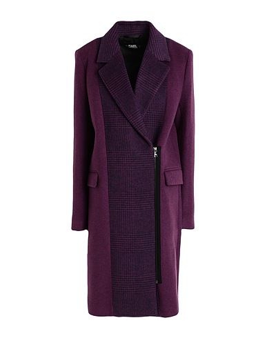 KARL LAGERFELD Coat CONTRAST PANEL ZIP COAT Mauve 45% Recycled acrylic, 25% Recycled wool, 25% Polyester, 5% Other Fibres