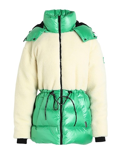 KARL LAGERFELD Shell  jacket SHEARLING MIX DOWN JACKET Ivory 100% Recycled nylon, Recycled polyester, Polyester