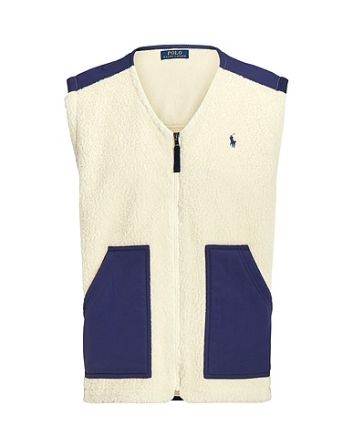POLO RALPH LAUREN Teddy Coat WIND-BLOCKING HYBRID VEST
 Ivory 48% Polyester, 32% Acrylic, 20% Recycled polyester