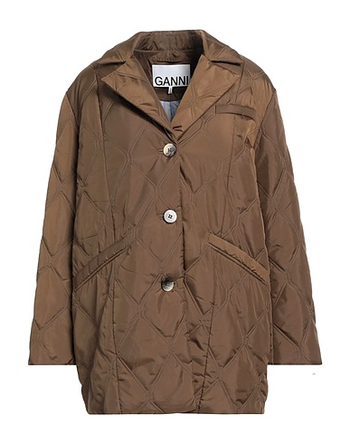 GANNI Shell jacket Khaki 100% Polyester