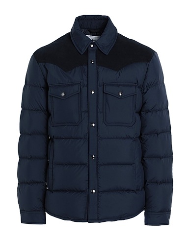 WOOLRICH Shell jacket WESTERN DOWN OVERSHIRT /  Navy blue 100% Polyester, Polyurethane