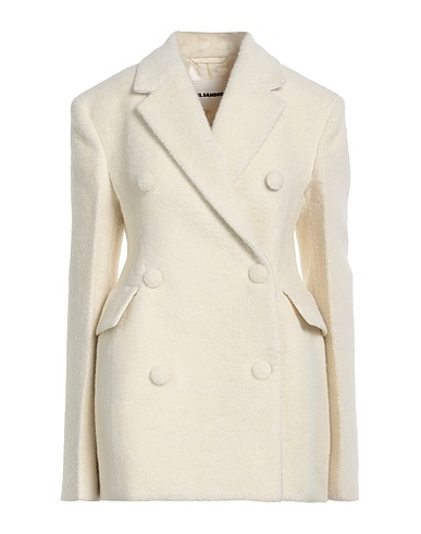 JIL SANDER Coat White 65% Virgin Wool, 30% Alpaca wool, 5% Polyamide