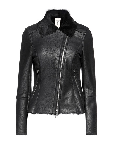 DELAN Biker jacket Black 100% Ovine leather