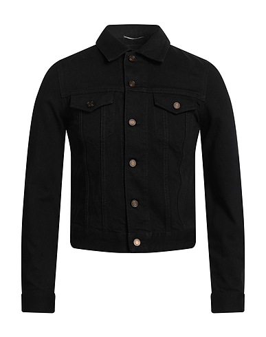 SAINT LAURENT Giubbotto jeans Nero 100% Cotone