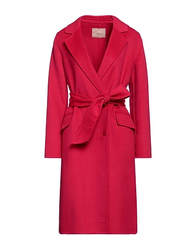 TWINSET Coat Fuchsia 50% Polyester, 50% Wool