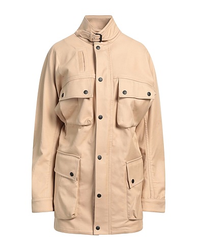ATLEIN Full-length jacket Beige 99% Cotton, 1% Polyamide