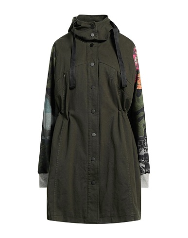 DESIGUAL Full-length jacket Military green 89% Cotton, 11% Polyester