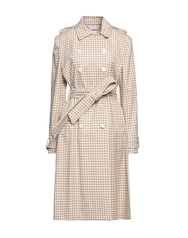 KITON Double breasted pea coat Beige 100% Polyester, Calfskin, Silk, Wool