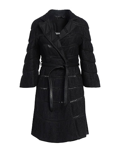 ERMANNO SCERVINO Coat Black 46% Cotton, 43% Viscose, 11% Polyamide
