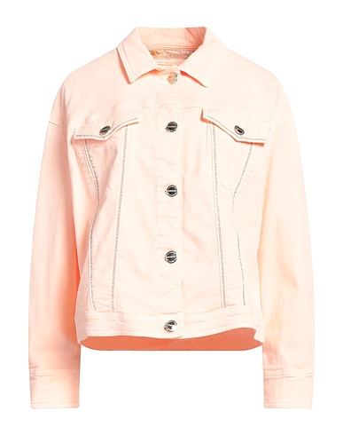 DISMERO Denim jacket Salmon pink 97% Cotton, 3% Elastane